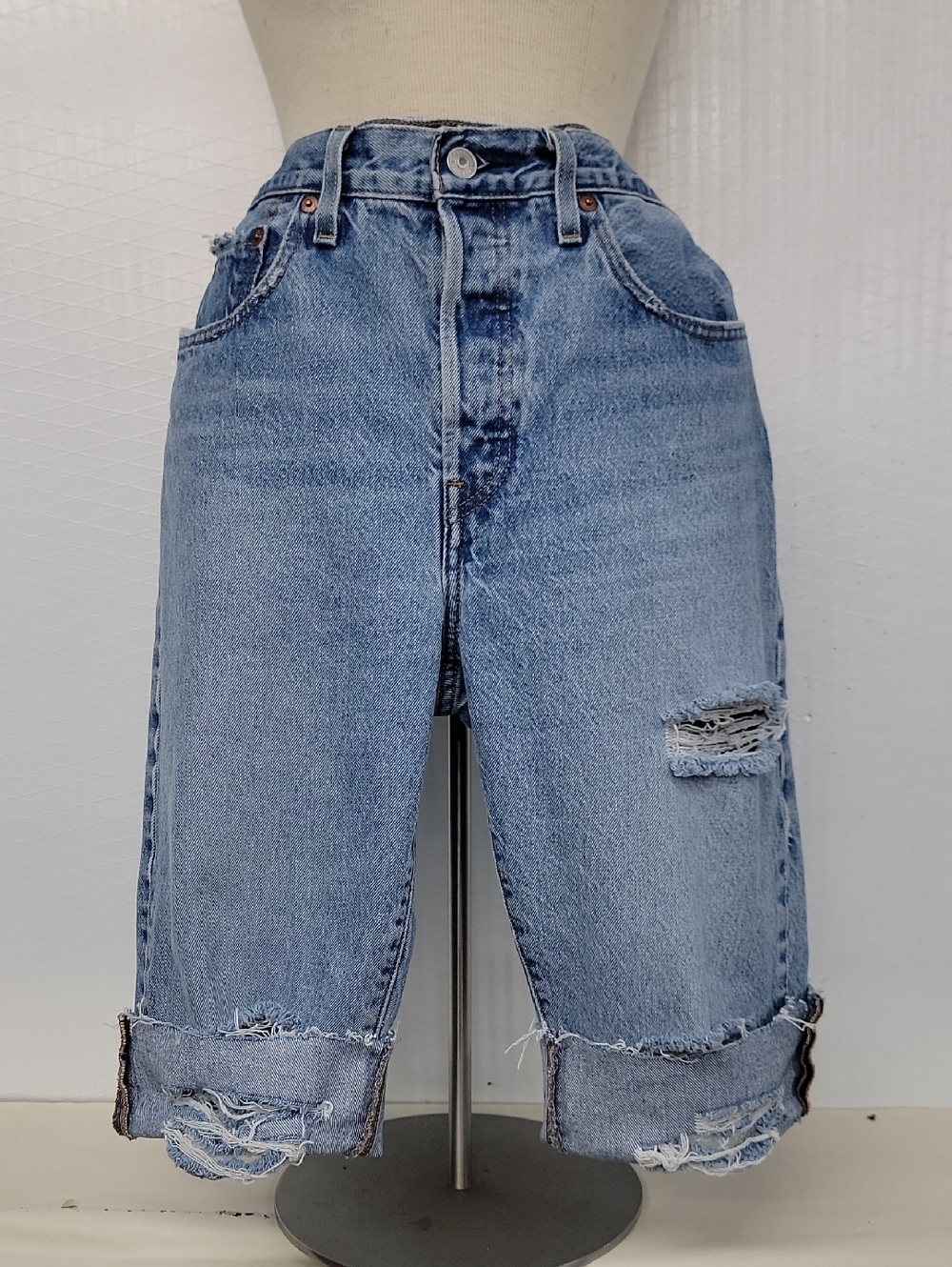 Levi's 501 Jean Long Shorts Upcycled